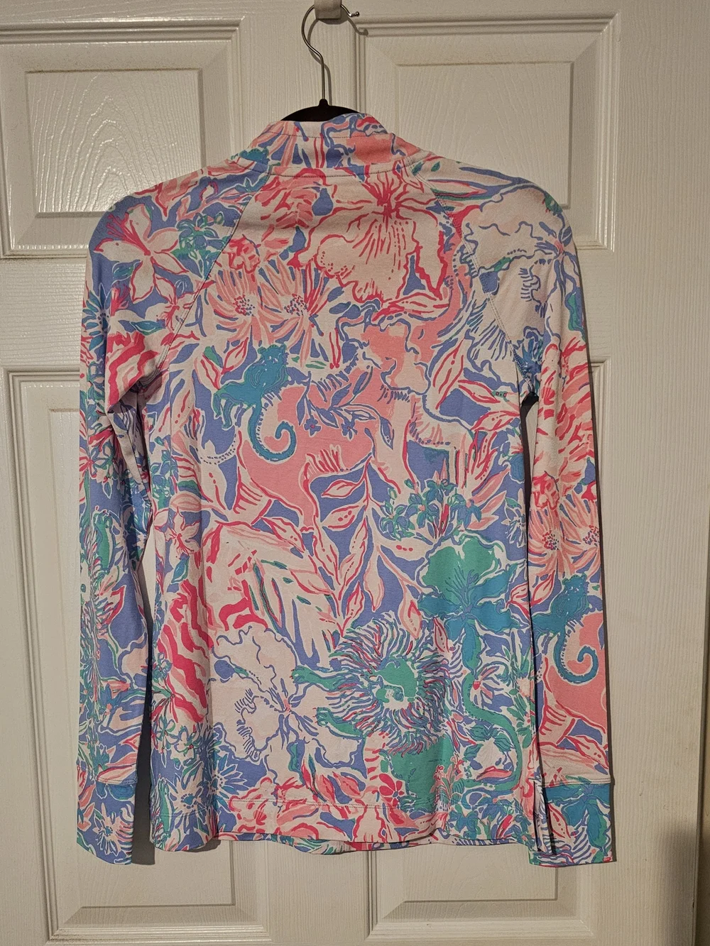 NWT Lilly Pulitzer SolSafe UPF 50+ Luxletic Cassi Popover BluePeri Viva La Lilly